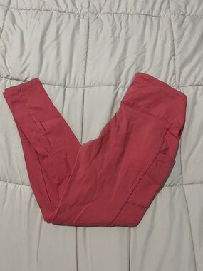 Zenana Outfitters Coral Pink Active Leggings with Side Pocket